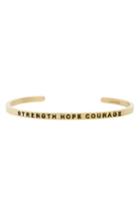Women's Mantraband Strength Hope Courage Engraved Cuff
