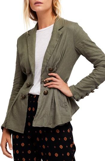 Women's Free People Cinch Waist Blazer - Green