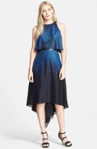 Women's Halston Heritage Reptile Print Ombre Crinkle Chiffon Flutter Dress