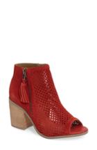 Women's Sole Society Dallas Peforated Peep Toe Bootie M - Red