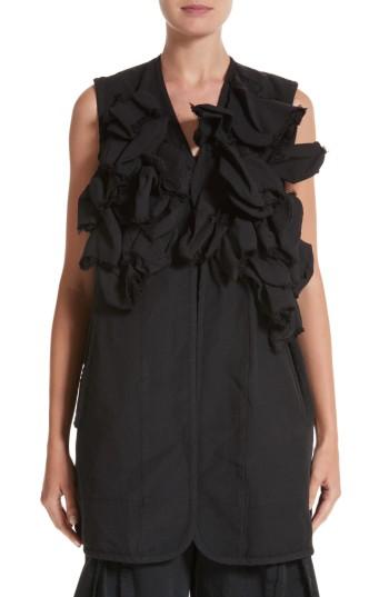 Women's Comme Des Garcons Ruffle Vest - Black