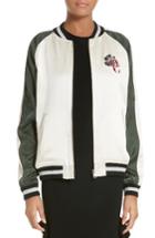 Women's Opening Ceremony Gestures Reversible Silk Bomber Jacket