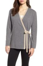 Women's Eileen Fisher Side Tie Cashmere Blend Cardigan, Size - Grey