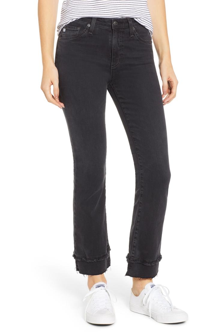 Women's Ag Jodi High Waist Crop Flare Jeans - Black
