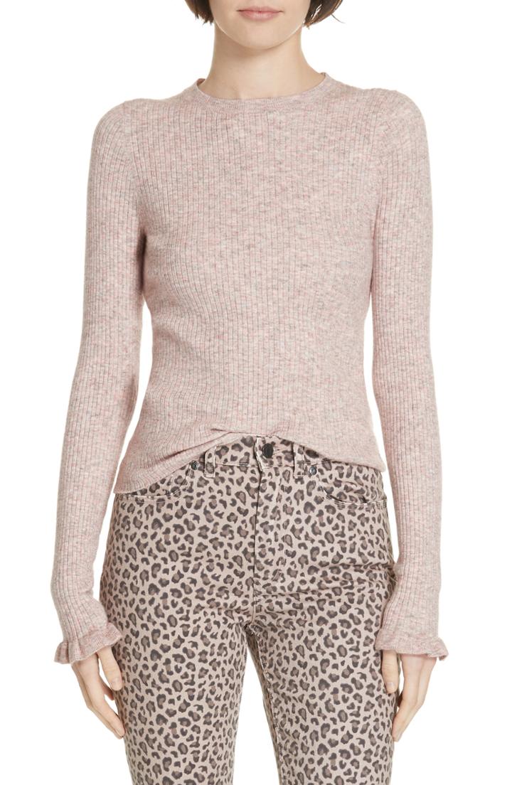 Women's La Vie Rebecca Taylor Ribbed Sweater - Pink