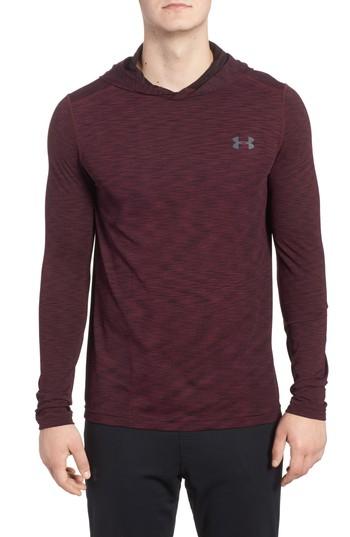 Men's Under Armour Threadbone Fitted Seamless Hoodie, Size - Red