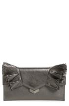 Jimmy Choo Isabella Metallic Leather Clutch - Grey