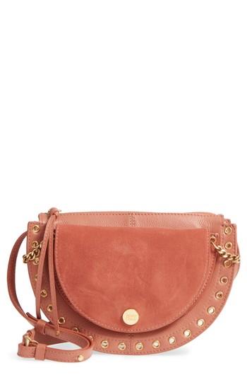 See By Chloe Kriss Leather & Suede Grommet Crossbody Bag - Pink