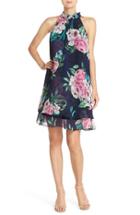 Women's Eliza J Floral Print Chiffon Trapeze Dress