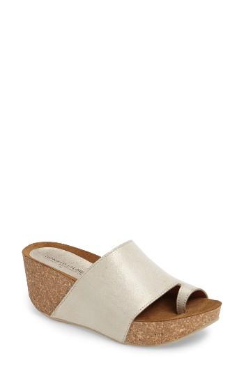 Women's Donald J Pliner Ginie Platform Wedge Sandal .5 M - Metallic