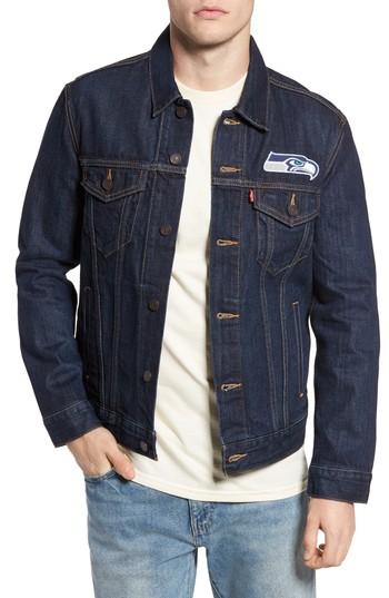 Men's Levi's Seattle Seahawks Denim Trucker Jacket, Size - Blue
