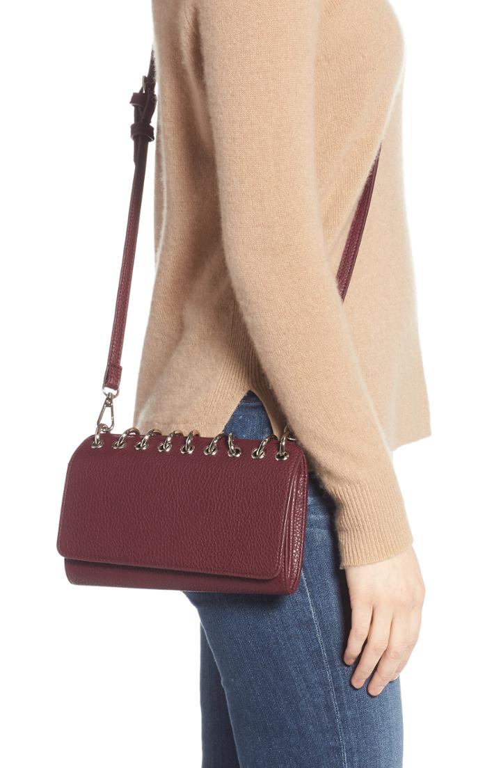 Sondra Roberts Ring Faux Leather Crossbody Bag - Purple