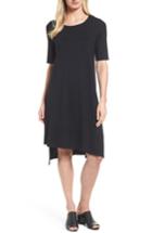Petite Women's Eileen Fisher Jersey Asymmetrical A-line Dress P - Black