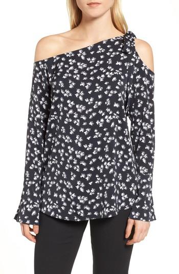 Women's Lewit Bow Detail One-shoulder Blouse - Black