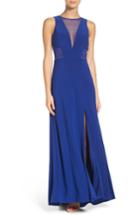 Women's Morgan & Co. Illusion Gown /2 - Blue