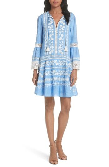 Women's Tory Burch Gabriella Cotton Shift Dress - Blue