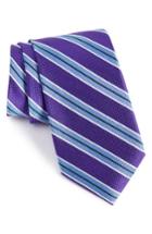 Men's Nordstrom Men's Shop Classic Stripe Silk Tie, Size - Purple