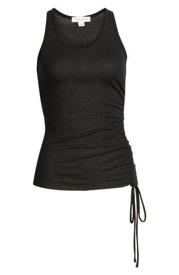 Women's Treasure & Bond Ribbed Side Cinch Tank - Black