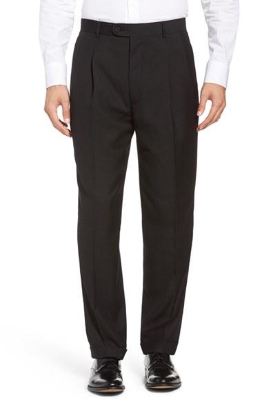 Men's Linea Naturale Pleated Microfiber Dress Pants