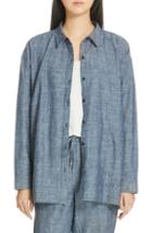 Women's Eileen Fisher Woven Top, Size - Blue