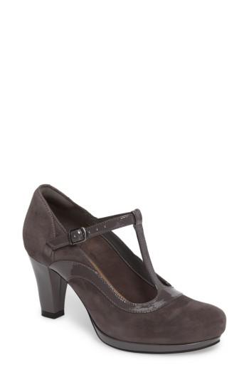 Women's Clarks Chorus Pitch T-strap Pump .5 M - Grey