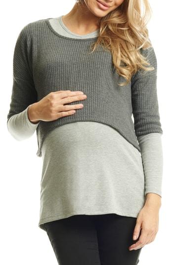 Women's Everly Grey Tina Maternity/nursing Top - Grey
