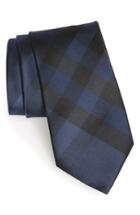 Men's Burberry London 'clinton' Check Silk Tie, Size - Blue