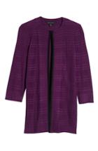 Women's Ming Wang Long Jacquard Knit Jacket - Purple