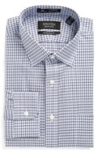 Men's Nordstrom Men's Shop Smartcare(tm) Traditional Fit Check Dress Shirt .5 - 36 - Blue