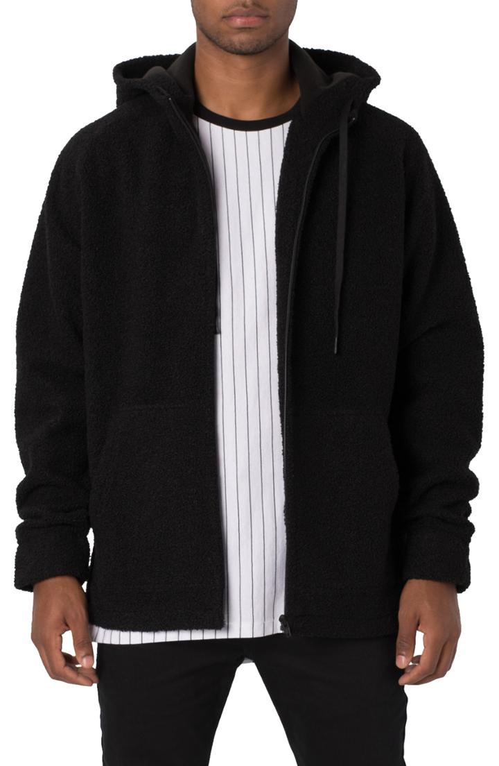 Men's Zanerobe Teddy Fleece Zip Hoodie - Black
