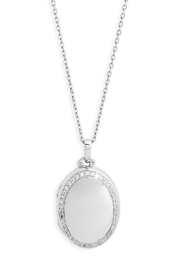 Women's Monica Rich Kosann Four-story White Sapphire & Sterling Silver Locket