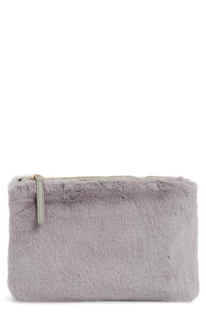 Jules Kae Jen Faux Fur Pouch - Purple