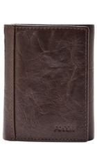 Men's Fossil Neel Leather Wallet - Brown