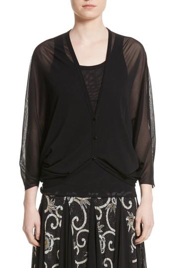 Women's Fuzzi Tulle Cocoon Cardigan - Black