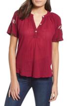 Women's Lucky Brand Embroidered Top - Red