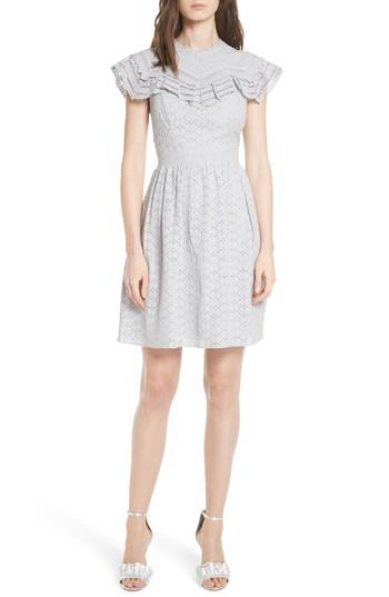 Women's Needle & Thread Tiled Broderie Anglaise Lace Dress - Purple