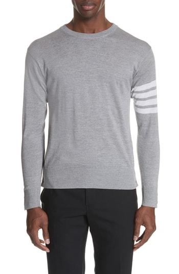 Men's Thom Browne Merino Wool Pullover - Grey