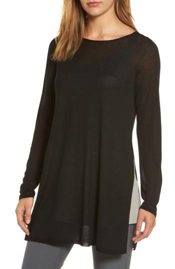 Women's Eileen Fisher Side Slit Tencel Tunic - Black