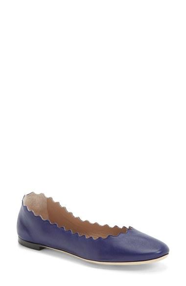 Women's Chloe 'lauren' Scalloped Ballet Flat Us / 40eu - Blue