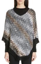 Women's Missoni Zigzag Wool Poncho, Size - Grey