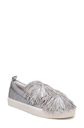 Women's Sam Edelman Emory Fringe Pompom Sneaker M - Metallic