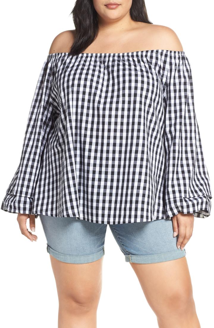 Women's Seven7 Billow Sleeve Gingham Top