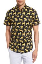 Men's Bonobos Slim Fit Short Sleeve Cheetah Print Sport Shirt