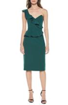 Women's Bardot Camellia One-shoulder Sheath Dress - Green