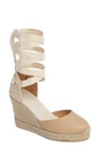 Women's Soludos Lace-up Espadrille Wedge .5 M - Beige
