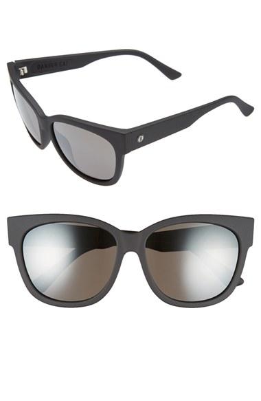 Women's Electric 'danger Cat' 58mm Cat Eye Sunglasses - Dark Chrome/ Silver Chrome