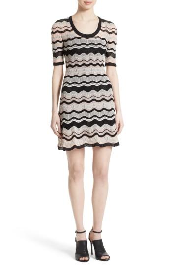 Women's M Missoni Ripple Ribbon Fit & Flare Dress Us / 36 It - Pink