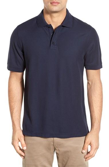 Men's Nordstrom Men's Shop 'classic' Fit Pique Polo, Size Small - Blue