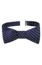 Men's Ted Baker London Dot Herringbone Silk Bow Tie, Size - Blue