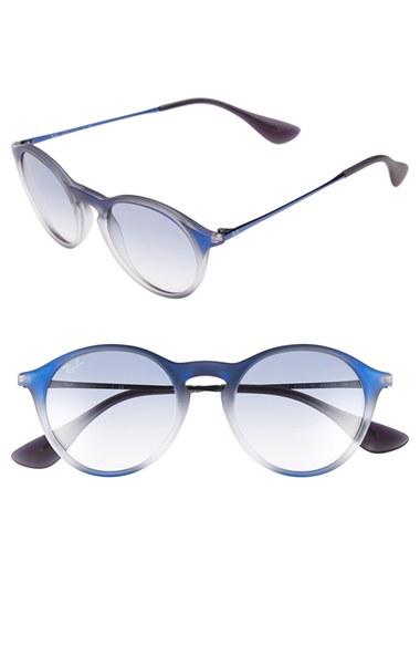 Women's Ray-ban 'youngster' 49mm Round Sunglasses - Blue/ Black